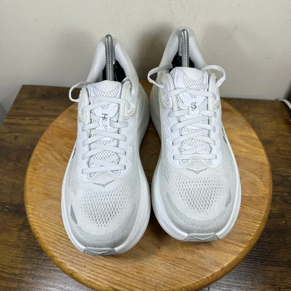 Hoka One One Bondi 9 Silver White Running Shoes 1127952-SDSTS Womens 10B - Picture 8 of 8